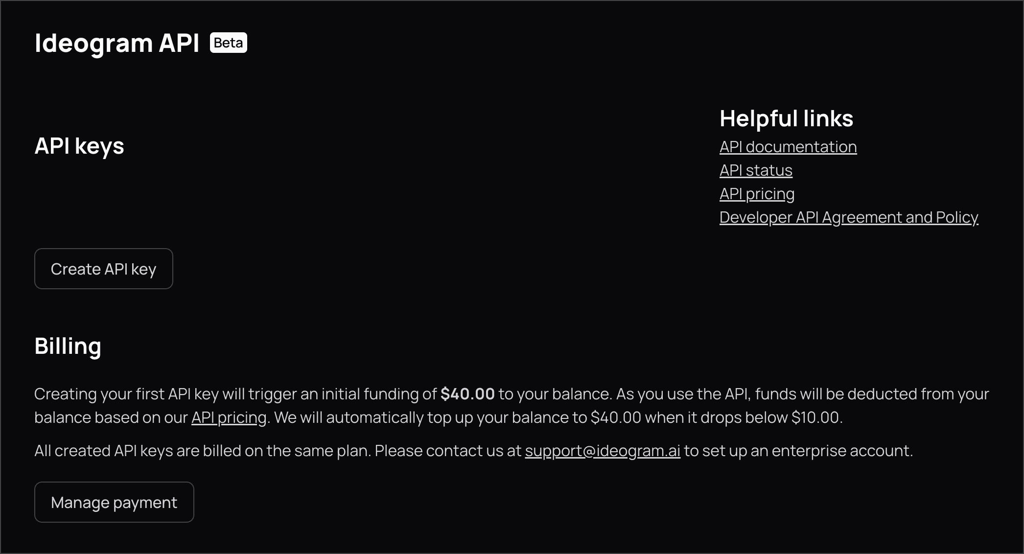 Validsign Create Api Key API Setup | Ideogram | Documentation
